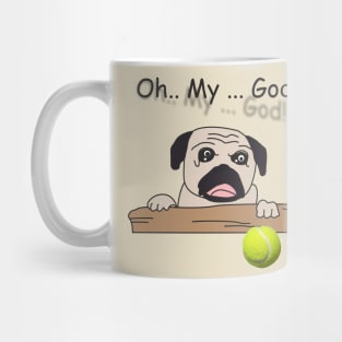 Pug dog was surprised Mug